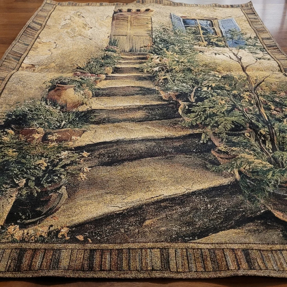Roger Duvall Stairway to Provence Breathtaking Woven Tapestry